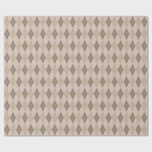 Groot Beige Tones Argyle Inpakpapier (Vlak)