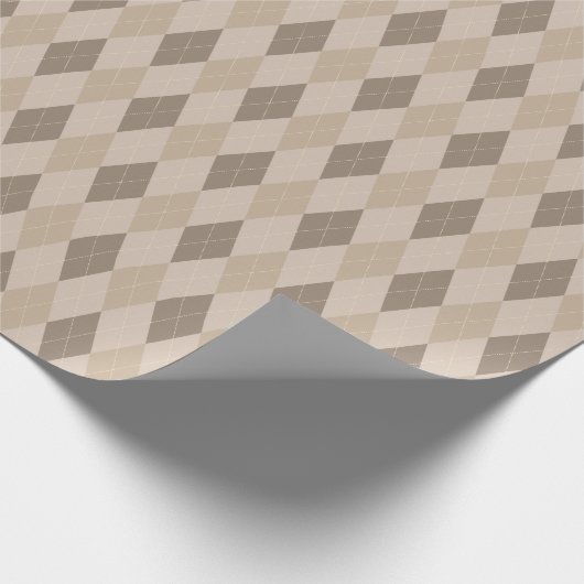 Groot Beige Tones Argyle Inpakpapier (Hoek)