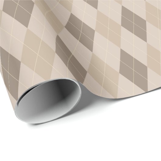 Groot Beige Tones Argyle Inpakpapier (Rol Hoek)