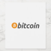 Groot Bitcoin-logo met oranje Bitcoin-symbool Wijn Etiket (Enkel label)