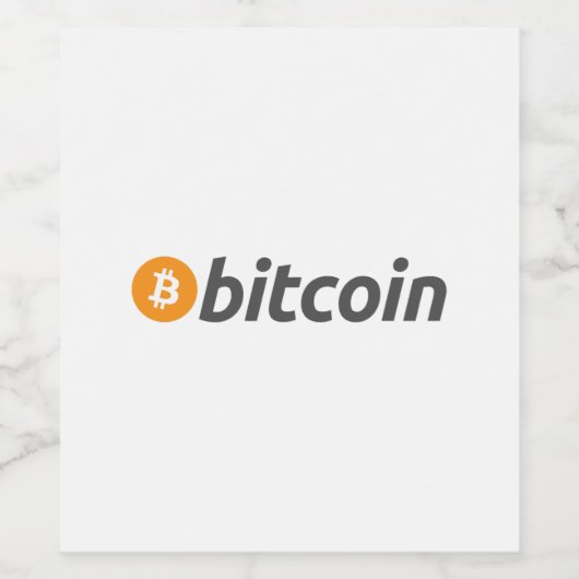 Groot Bitcoin-logo met oranje Bitcoin-symbool Wijn Etiket (Enkel label)