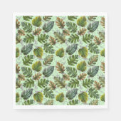 Groot bladeren patroon 01 LgreenBG Servet (Voorkant)
