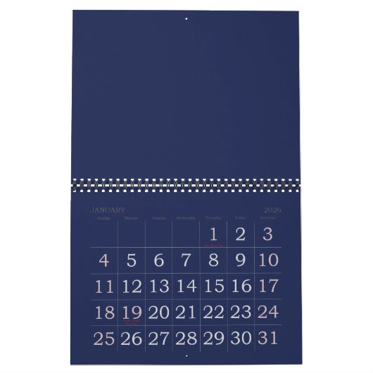 Groot blanco kleurenschema met Feestdagen Kalender (Jan 2026)