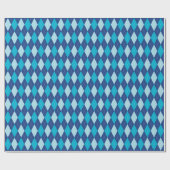 Groot Blauw Argyle Inpakpapier (Vlak)