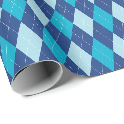 Groot Blauw Argyle Inpakpapier (Rol Hoek)
