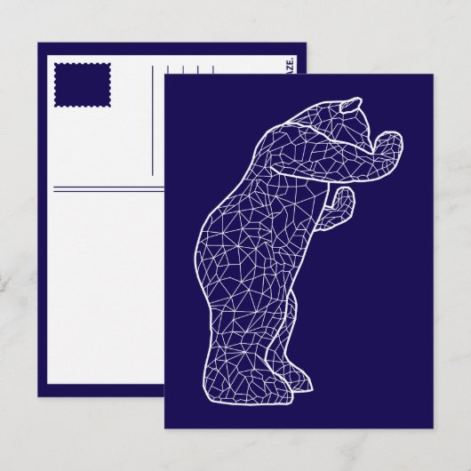 groot blauw beer briefkaart (Voorkant / Achterkant)