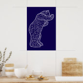 groot blauw beer poster (Keuken)