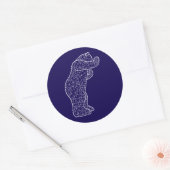groot blauw beer ronde sticker (Envelop)