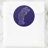 groot blauw beer ronde sticker (Tas)