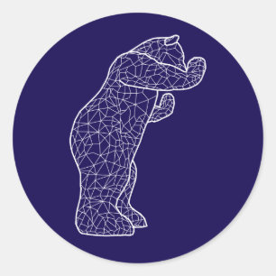 groot blauw beer ronde sticker