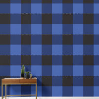Groot blauw buffel geruite patroon