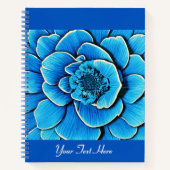 Groot Blauw Camellia Blossom Journaal Notitieboek (Voorkant)