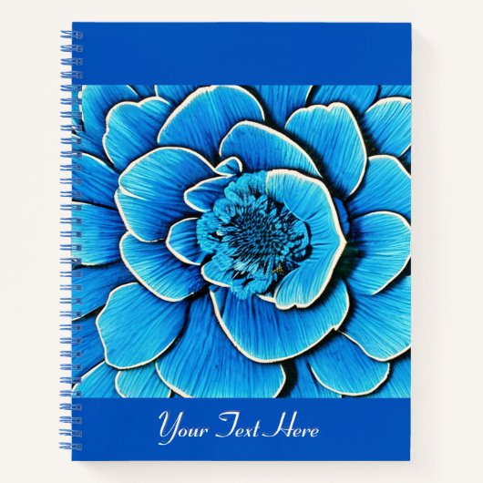Groot Blauw Camellia Blossom Journaal Notitieboek (Voorkant)