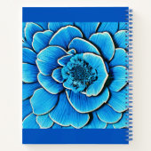 Groot Blauw Camellia Blossom Journaal Notitieboek (Achterkant)