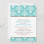 Groot blauw Damask Vrijgezellenfeest Kaart (Voorkant)