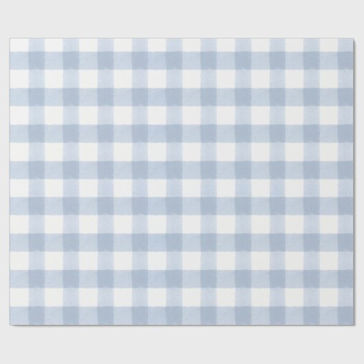 Groot blauw geruit kerstcadeaupapier cadeaupapier (Vlak)