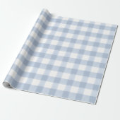 Groot blauw geruit kerstcadeaupapier cadeaupapier (Uitgerold)