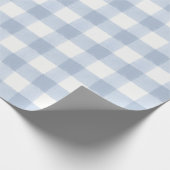 Groot blauw geruit kerstcadeaupapier cadeaupapier (Hoek)
