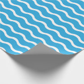 Groot blauw golfpatroon inpakpapier (Hoek)