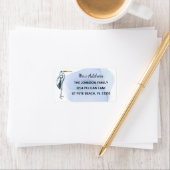 Groot Blauw Heron Tropisch Nieuw Adres Etiket (Insitu)