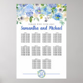 Groot blauw Hydrangea 10-tabel Zitkaart Poster (Voorkant)