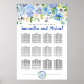 Groot blauw Hydrangea 12-tabel Zitkool Poster (Voorkant)