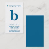 Groot blauw monogram visitekaartje (Voorkant / Achterkant)