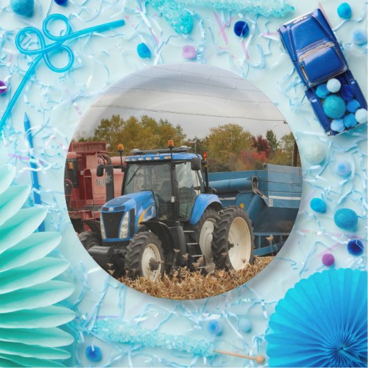 Groot blauw papieren bordje (Feest)