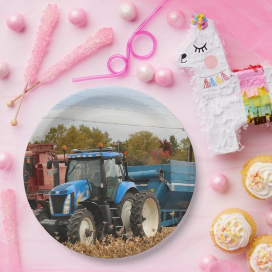 Groot blauw papieren bordje (Feest)