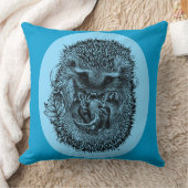 Groot blauw werpkussen met slapende egel kussen (Deken)