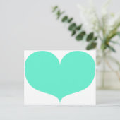 Groot Blauwgroen hart Briefkaart (Staand voorkant)