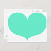 Groot Blauwgroen hart Briefkaart (Voorkant / Achterkant)