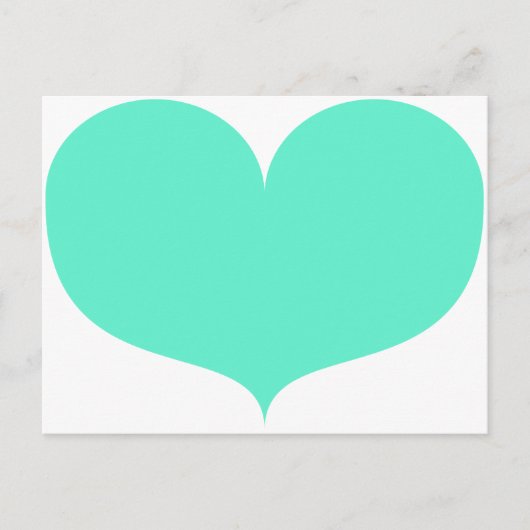 Groot Blauwgroen hart Briefkaart (Voorkant)