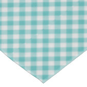 Groot Blauwgroen/wit Gingham Controleert Patroon G Tafelkleed (Gekanteld)