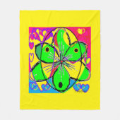 Groot bloem ondertekende origineel kunstontwerp ze fleece deken (Voorkant)