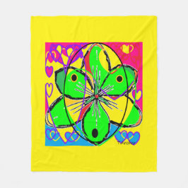 Groot bloem ondertekende origineel kunstontwerp ze fleece deken