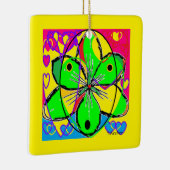 Groot bloem ondertekende origineel kunstontwerp ze keramisch ornament (Rechts)