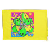 Groot bloem ondertekende origineel kunstontwerp ze kussensloop (Voorkant)