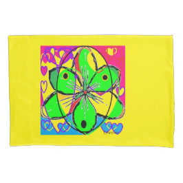 Groot bloem ondertekende origineel kunstontwerp ze kussensloop