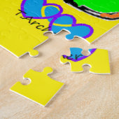 Groot bloem ondertekende origineel kunstontwerp ze legpuzzel (Zijkant)