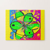 Groot bloem ondertekende origineel kunstontwerp ze legpuzzel (Horizontaal)