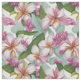 Groot bloemenpatroon Plumeria Bloemen Stof