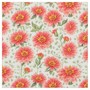 Groot bloemenpatroon Zinnia bloemen Stof