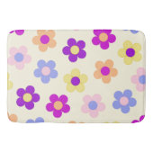 Groot Bloemenstroomontwerp - Gele achtergrond Badmat (Voorkant)