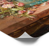 Groot bloemenstuk van Hans Zatzka - poster (Hoek)