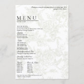 Groot Bloemig Trouwmenu Menu (Voorkant)
