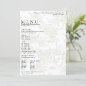 Groot Bloemig Trouwmenu Menu (Staand voorkant)