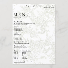 Groot Bloemig Trouwmenu Menu