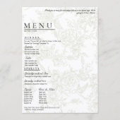 Groot Bloemig Trouwmenu Menu (Voorkant)