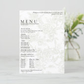Groot Bloemig Trouwmenu Menu (Staand voorkant)